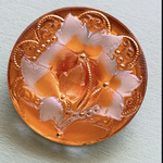 【1コずつ販売】#czechbutton#チェコボタン　桔梗Chinese bellflower (Platycodon)27㍉ goldenorange/bronze