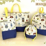 『smewmewさま専用』昆虫柄アイボリー×デニム　入園入学オーダー４点セット