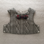 knit×tartan tie bib☆スタイ