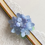 立体紫陽花の帯留　エンドレスサマー