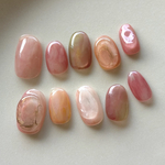 うるうる　桃　ピンク　ニュアンス　ぷっくり　ネイルチップ