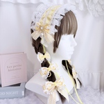15%OFF(期間限定)【7点セット 単品〇】姫系リボンクリップ×ヘッドドレスセット 黄色 イエロー系統