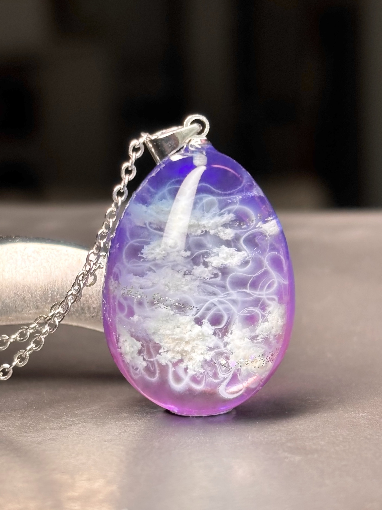 逢空—幻想的な空玉レジンネックレス - 天空レジン作家jewelrysky–Utah