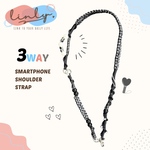推し活パラコードスマホショルダー 3WAY スマホストラップ 黒 ブラック 推しカラー 【送料無料・特典付き】【S-101】