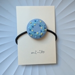 刺繍ヘアゴム🌷　no.2019　くるみボタン　💛送料無料💛　