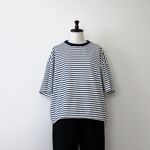日本製《2026AW》バスク天竺ボーダー5分袖Ｔシャツ