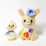 【Ｓ様オーダー品】パンジーモチーフのうさぎとアヒルさん