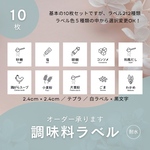 調味料ラベル10枚(白)　2.4cm正方形　イラスト　耐水　テプラ　モノラベ
