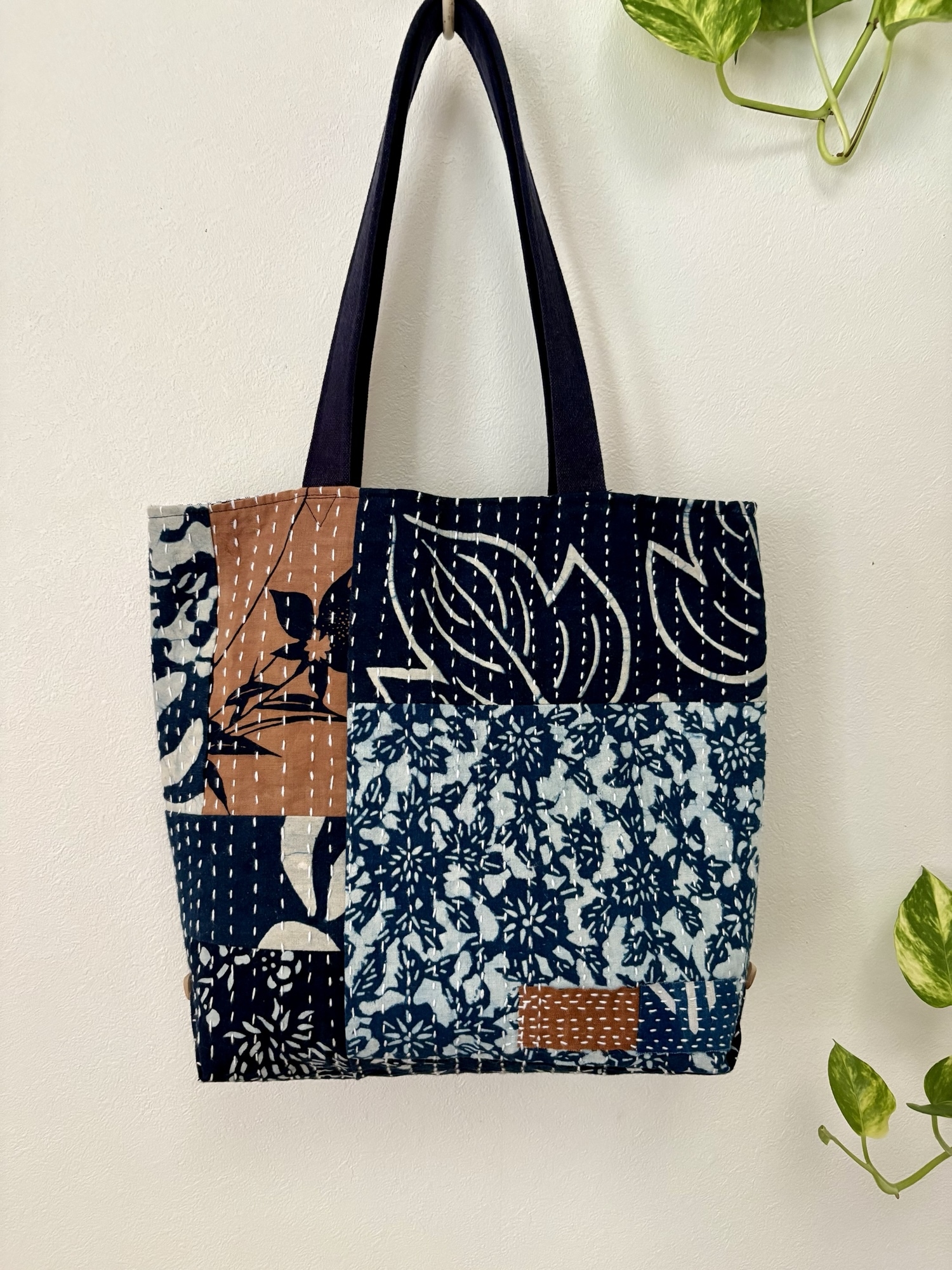 たかまさ 前掛け、レトロ柄のショルダーバッグハンドメイド