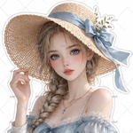 オリジナルステッカー　夏バージョン　sweet girls  コラージュ素材　6種類6枚セット