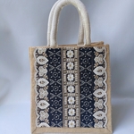 刺繍リボンのジュートバッグ　〜A〜