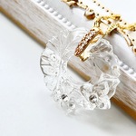 1950年代 ヴィンテージ 〜紫陽花 エッチング アールデコフラワーガラス〜 ネックレス JBB