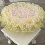 ブーケカフェマット❀.*yellow💐犬用 直径54cm《着座35cm》【受注製作】