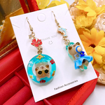 数量限定❣️ピアス イヤリング アシンメトリー 猫ᓚ/ᐠ. .ᐟ\ 浮き輪🛟 夏🏖☀️ サマー🍉👙🍧 レジン フックピアス 大人かわいい 夏祭り🎇🎆