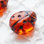チェコガラスビーズ　🐞オレンジ系２個