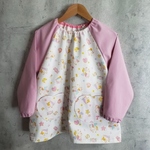 80～150size ラメ入り ゆめかわ ユニコーン 長袖スモック ハートポケット
