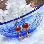 金魚と朱珠のピアス
