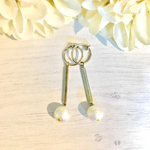 ゆれるメタルスティックgold×コットンパール earaccessory