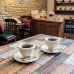 限定　シンプル 陶器みたいなコーヒーカップとソーサーセット(オフホワイト)