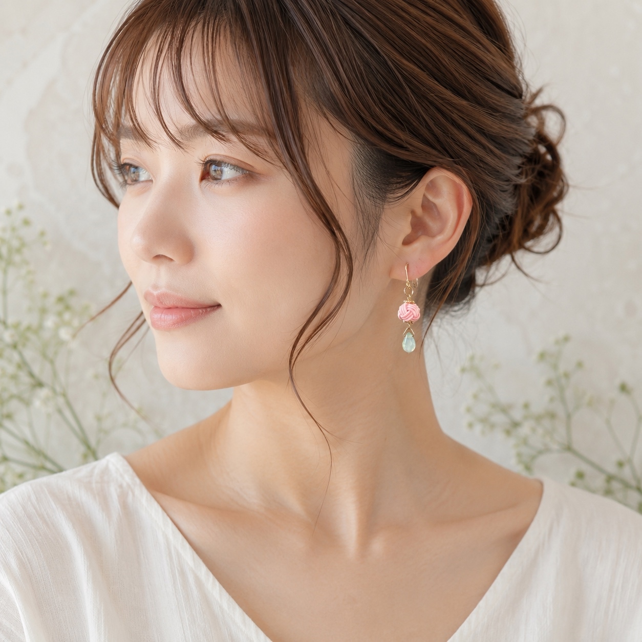 水引 ゆらころ〜朱灯（あかり） ピアス/イヤリング 揺れる 和モダン No