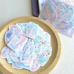 【コラージュ素材】女の子イラストフレークシール（36枚入）