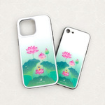 蓮 強化ガラス iPhoneケース［白］＊お釈迦様＊