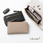 L字ファスナー ロングウォレット 【 本革 Nuance 】 長財布 財布 薄型 コンパクト スマートキー 鍵 ニュアンスカラー HN24A