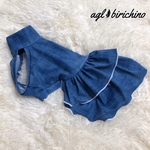 ★送料無料★ イタグレ服 クールニット ホルターネックワンピース デニムプリント