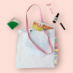 Tag ! Tag ! Tag ! BAG　ホワイトリネン　【 大きめ マチなし トートバッグ サブバッグ 】　⭐︎ 販売は８月２日まで ⭐︎