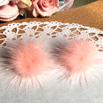 ☆*:.｡. お値下げしました .｡.:*☆ミンクファーのピアス♡サーモンピンク