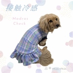 犬服【💧接触冷感　マドラスチェック🩵ワンピ】