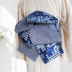 正絹　オリジナルリバーシブル長尺半幅帯　金魚刺繍入り　総絞りと染柄　浴衣にも着物にも使えます!