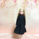 No.1061リカちゃんの真っ黒なシンプルワンピース
