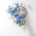 朝顔とテッセンの涼やか和飾り/夏リース/和リース/アーティフィシャルフラワー
