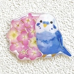 インコ　セキセイインコ　アジサイ　アンブレラマーカー