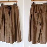 ブラウンベージュ（Mサイズ）▼コットンネルのタック入りギャザーパンツ▼