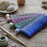 【総刺し こぎん刺しペンケース】伝統手刺繍 × デニム｜大人のための筆箱⌘なみなみ⌘