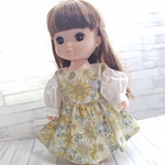 ふんわり袖の花柄ワンピース　メルちゃん・ソランちゃん