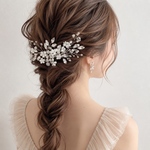 クリスタル シルバー ヘアコーム / ブライダル ヘッドドレス  ヘアアクセサリー