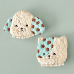 刺繍ブローチ【ちょこっとミント】｜小箱入り・裏本革仕立て
