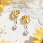 New✧︎ ひまわり の きらめき ツインクリスタル ピアス/イヤリング