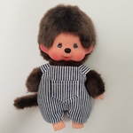 モンチッチSサイズ ぬいぐるみ服 ヒッコリーのオーバーオール