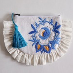 vintage embroidery pouch "f"
