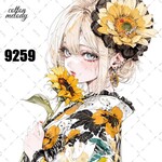 original sticker « no.9259 »     //     人物ステッカー オリジナルステッカー オリジナル人物ステッカー ステッカー cotton melody