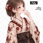 original sticker « no.9279 »     //     人物ステッカー オリジナルステッカー オリジナル人物ステッカー ステッカー cotton melody