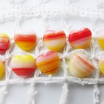再販チェコビーズ ♡マーブル黄赤１０個