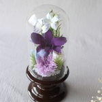 ～お供え花～  ガラスドーム型プリザーブドフラワー仏花    