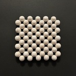木製ビーズコースター　スクエア　クリーム　wood beads coaster