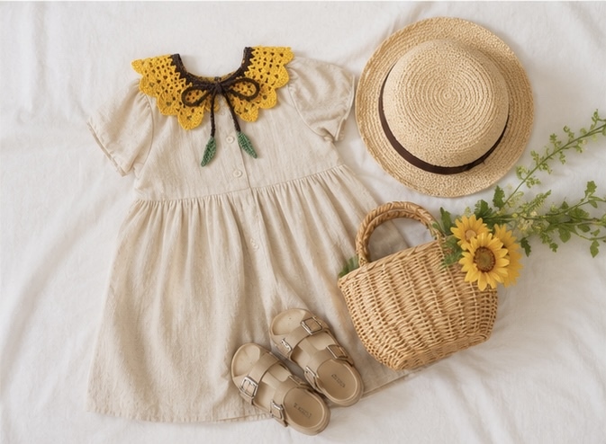 🌻 ひまわり つけ襟 🌻 - cheese_summer | minne byGMOペパボ 国内最大