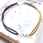 Love…カーキ＆ブラックバイカラーチョーカー